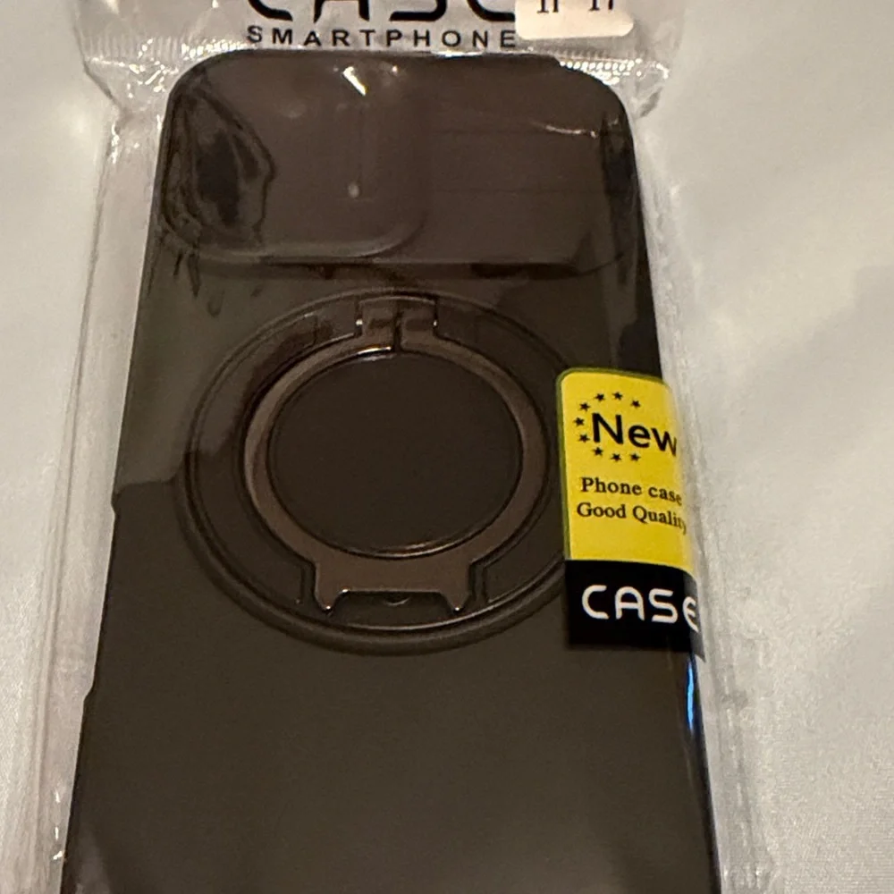 Black Smartphone Case with Ring Holder